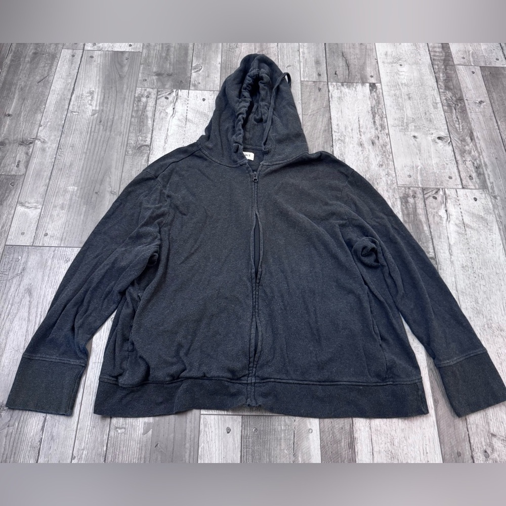 Pact Unisex Black Full Zip  Hoodie Sweatshirt Organic Cotton WELL LOVED